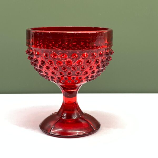 Glasskål Röd Retro Glas Vintage 12cm