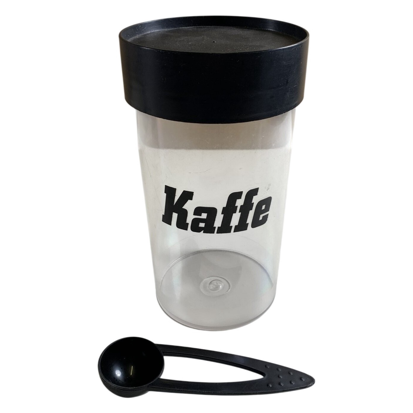 Kaffeburk Plast Svart Lock Skopa Förvaring Retro Kök