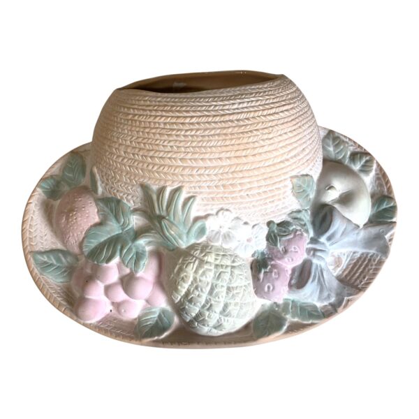 Väggvas Vas Keramik Stråhatt Frukt Design Vintage Retro