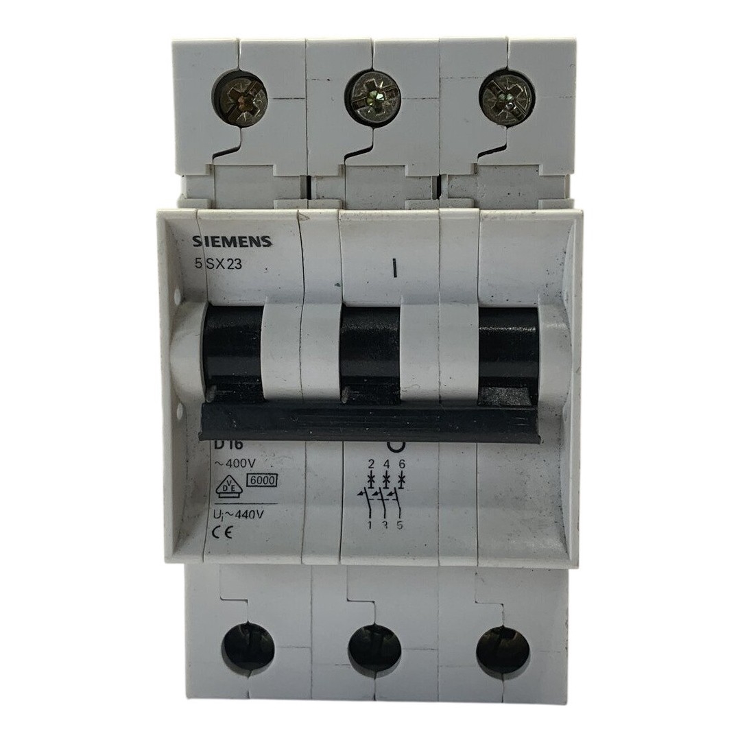 Siemens 5SX23 D16 Automatsäkring 3-polig 400V Vit