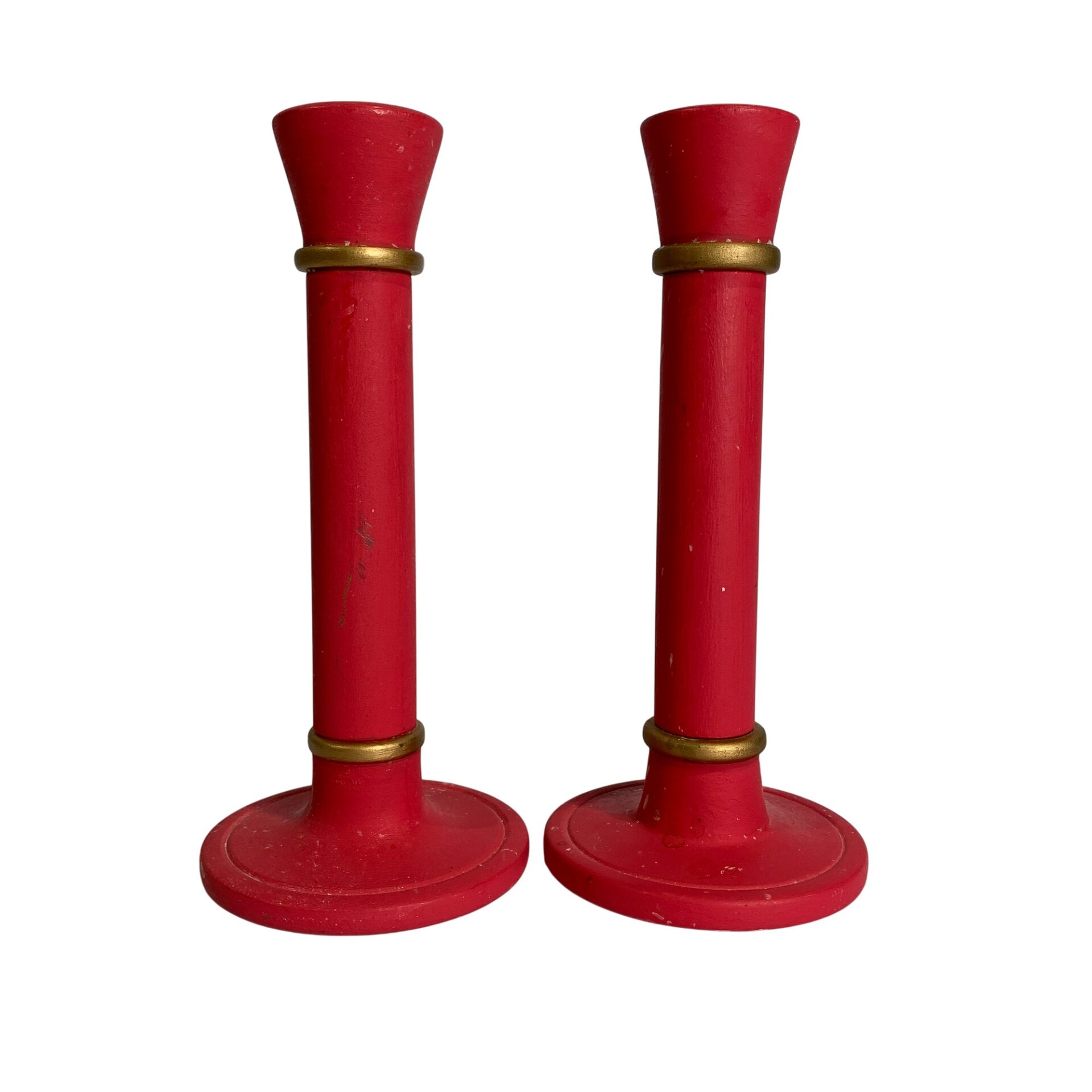 Ljusstakar Trä 2st Rosa Kronljus 18cm