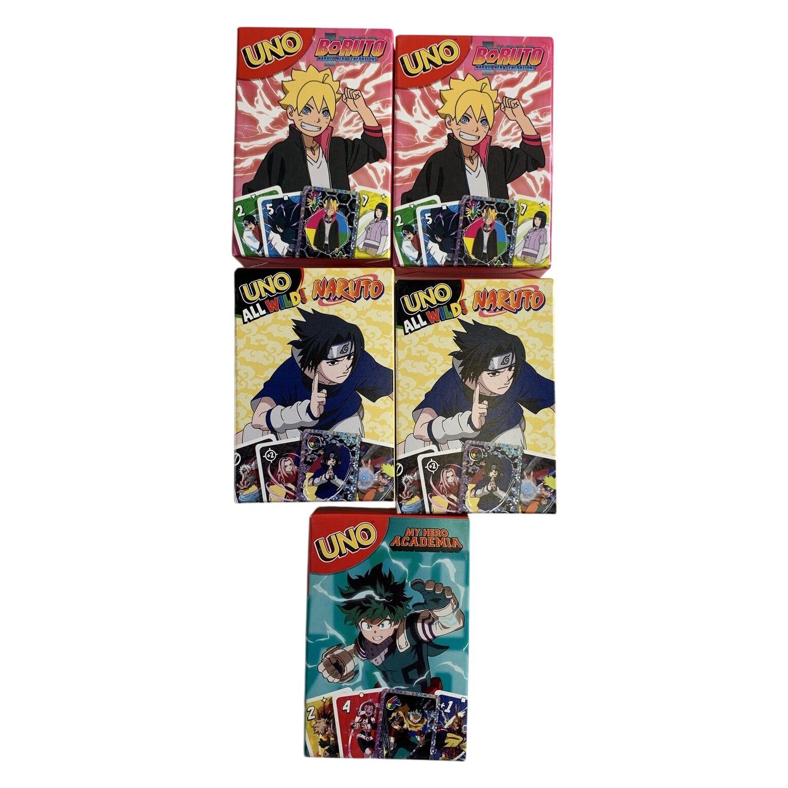 5 st UNO Kortspel Boruto Naruto My Hero Academia Anime Barn Spel