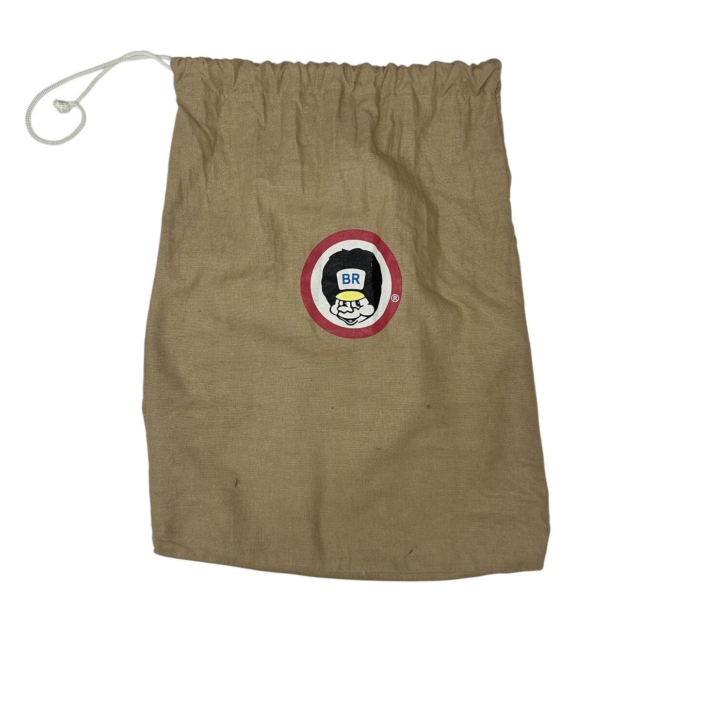 BR Retro Tygpåse Kulpåse Snörpåse Brun Bomull Logotyp Retro