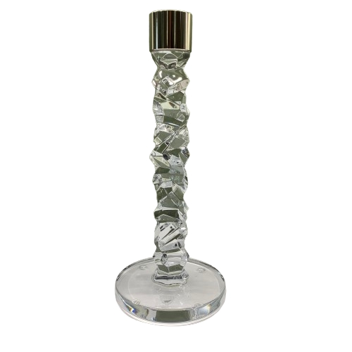 Orrefors Carat Ljusstake Rostfritt Lena Bergström Kristall Design