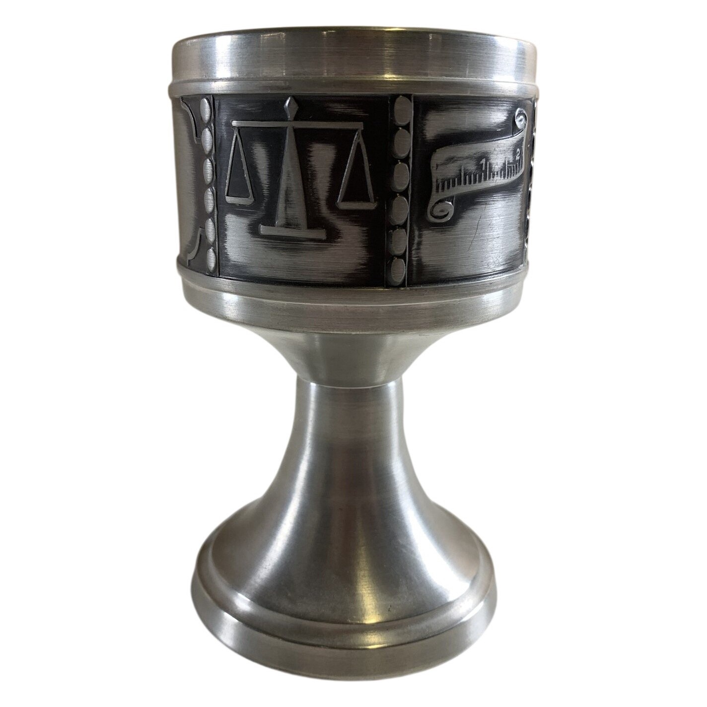 Ljusstake Tenn Reliefmotiv Retro Metall Vintage Tennkonst