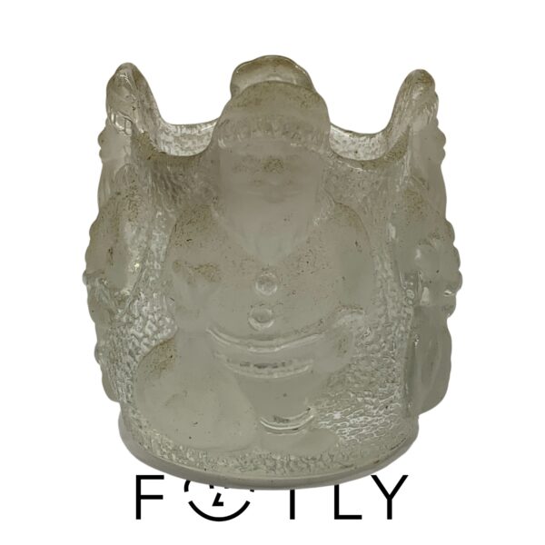 Nybro Sweden Tomte Jultomte Lykta Frostat Glas 9cm