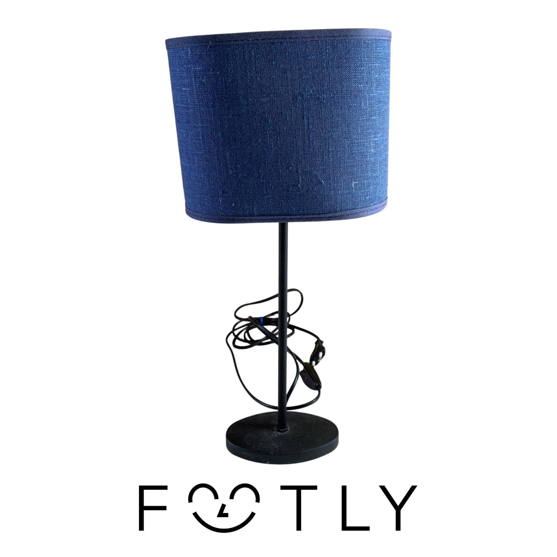 Eom Productions Bordslampa Lampa E14 Skärm Tyg Blå Tygskärm