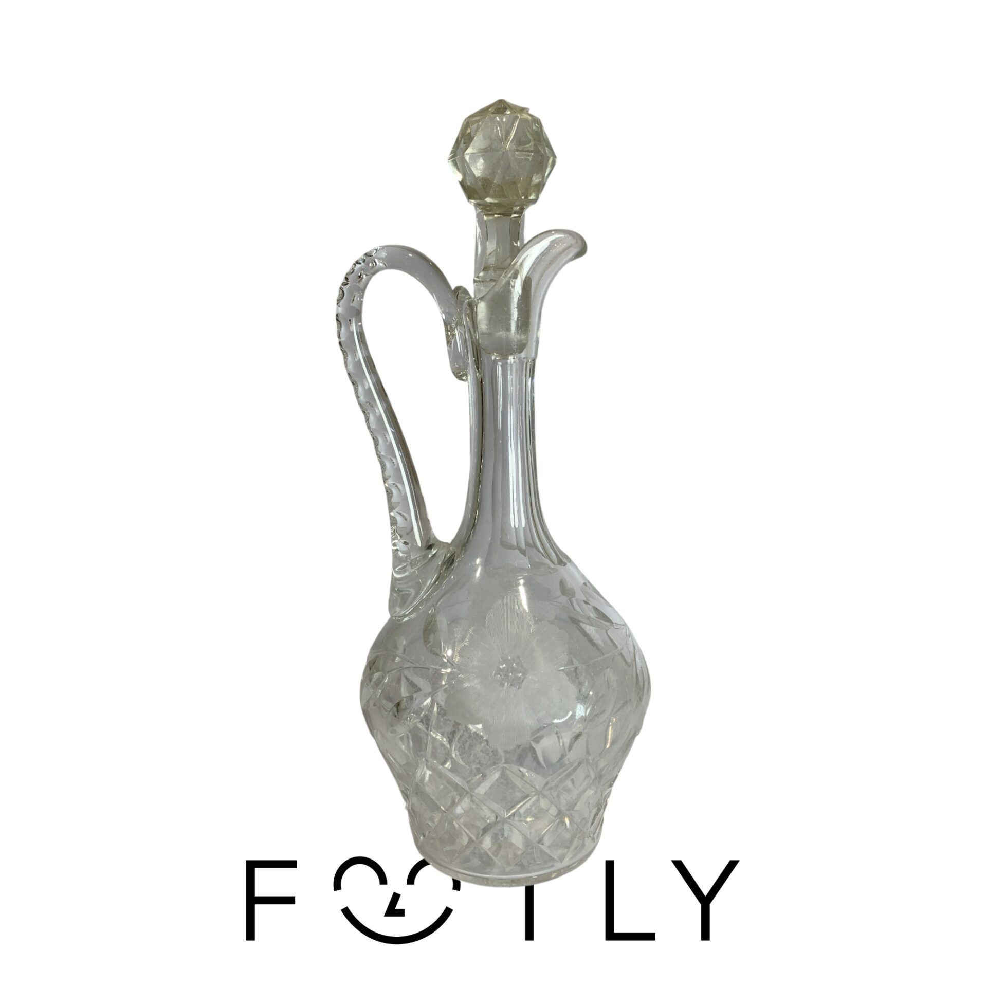 Karaff Glas Propp Vintage Kanna Kristall blomma