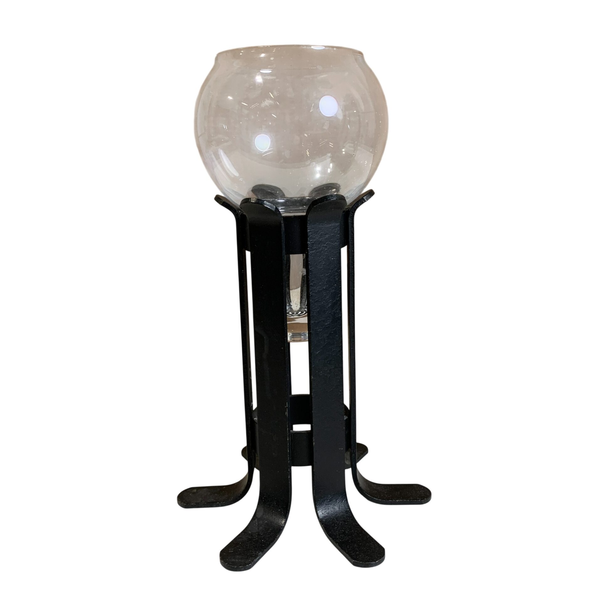 Ljusstake Smide Svart Glas 25cm
