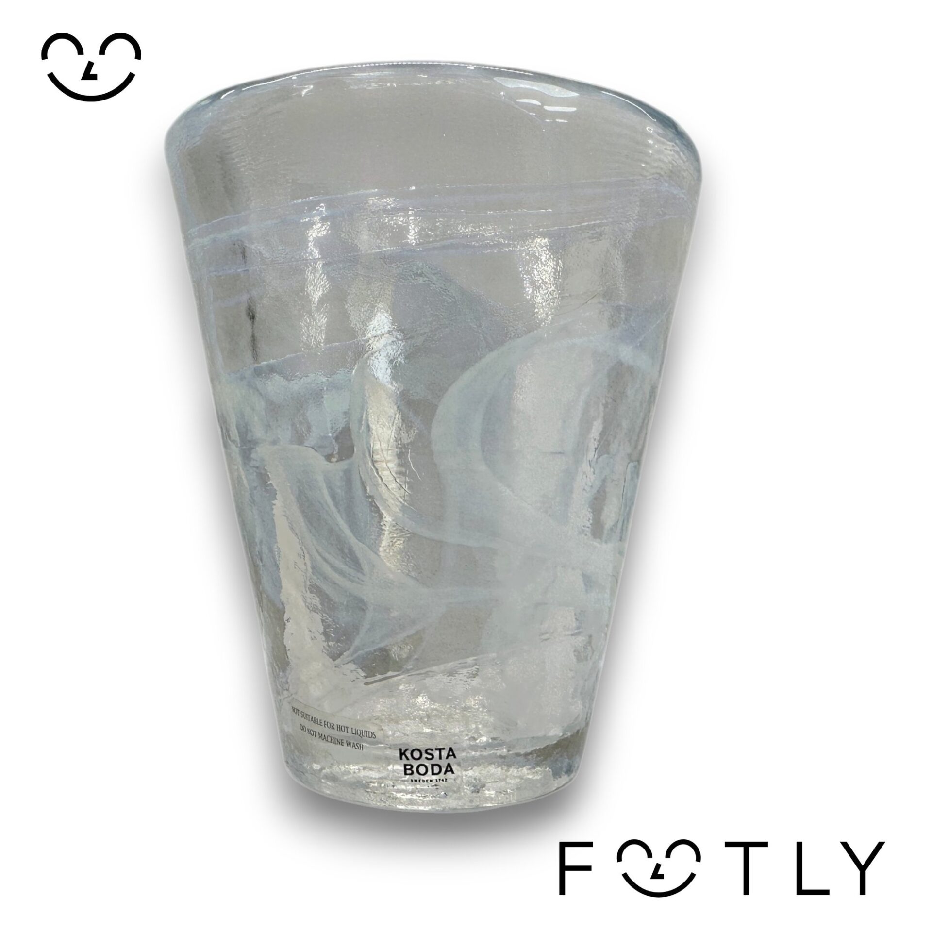 Kosta Boda Mine Dricksglas Vit Ulrica Hydman Vallien UHV Artglass Design Glas