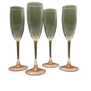 Champagneglas 4 st Rosa Fot Glas