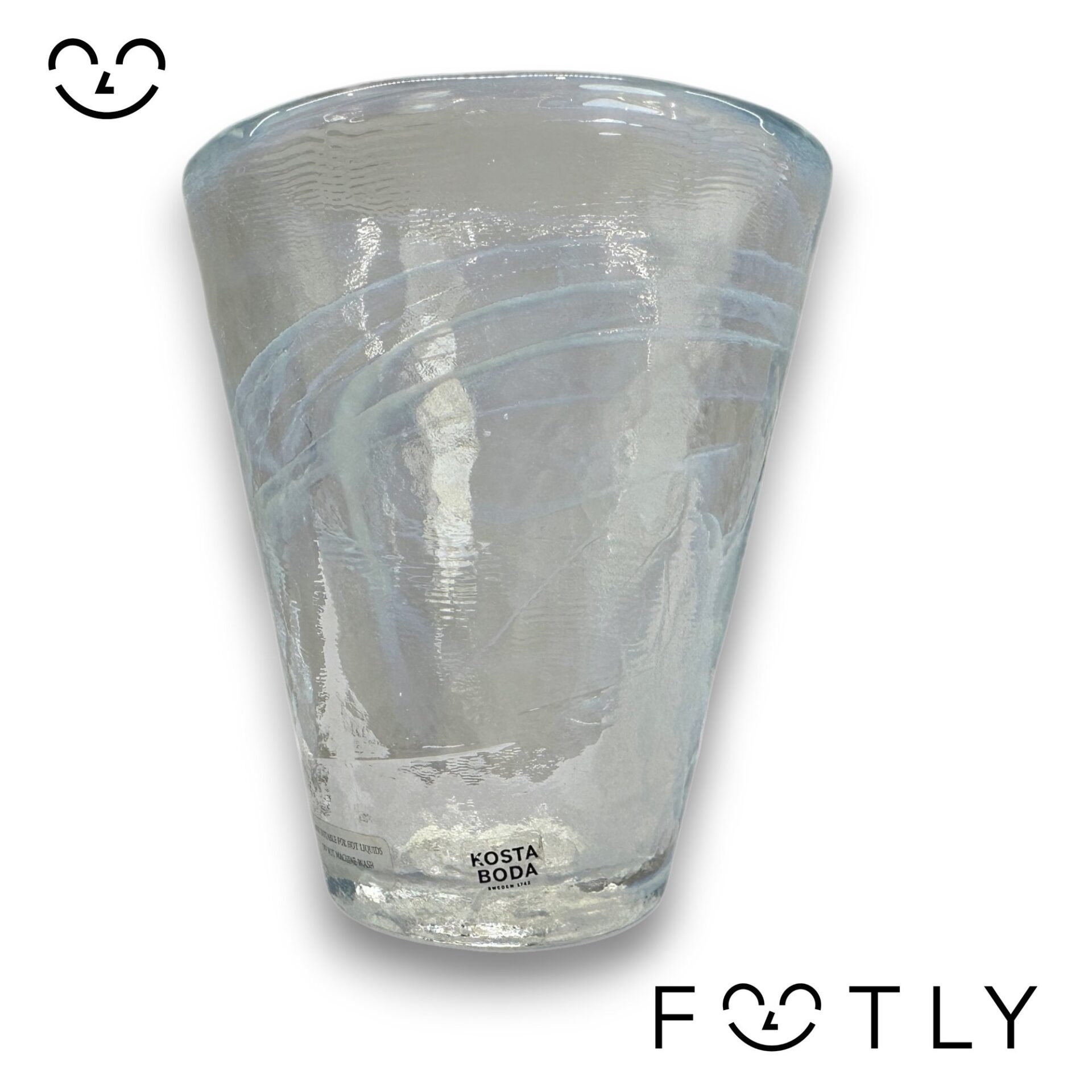 Kosta Boda Mine Dricksglas Vit Ulrica Hydman Vallien UHV Artglass Design Glas
