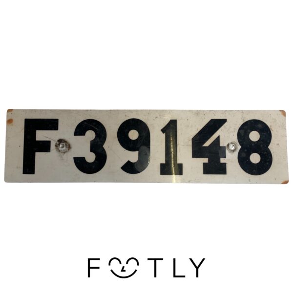 Äldre Svensk Registreringsskylt F 39148 Nummerplåt Reggplåt Vintage Veteran