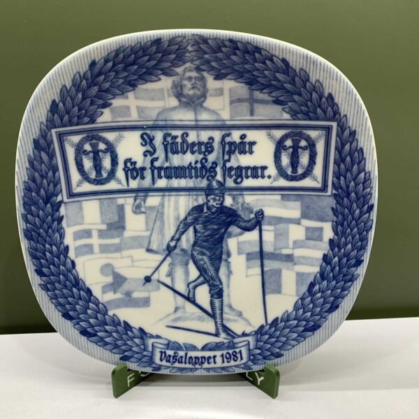 Rörstrand Vasaloppet 1981 Tallrik 22cm Blå Samlartallrik