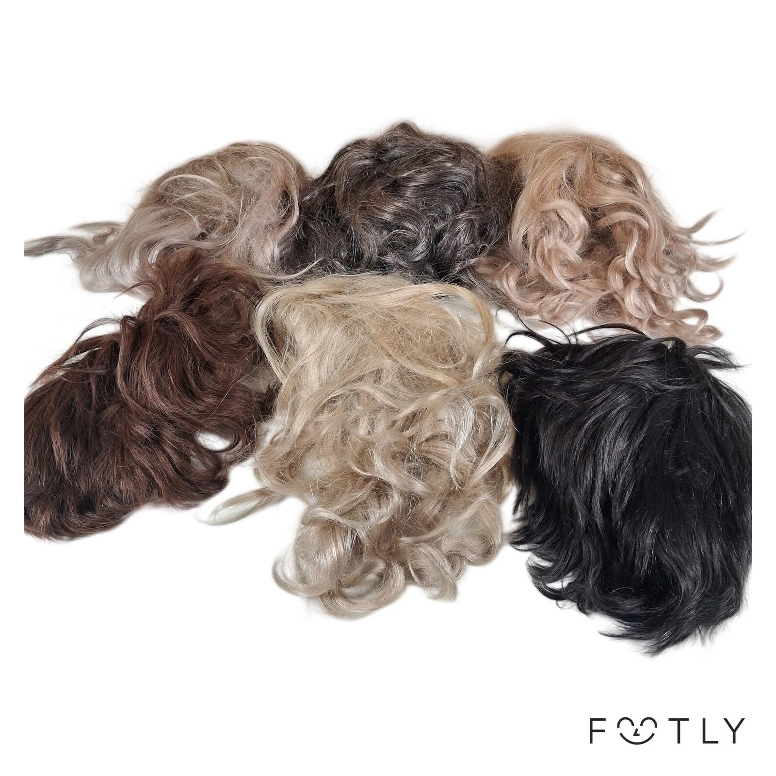 6 st Peruker Vintage Hår Lockigt Blandade Färger Wig Center Peruk