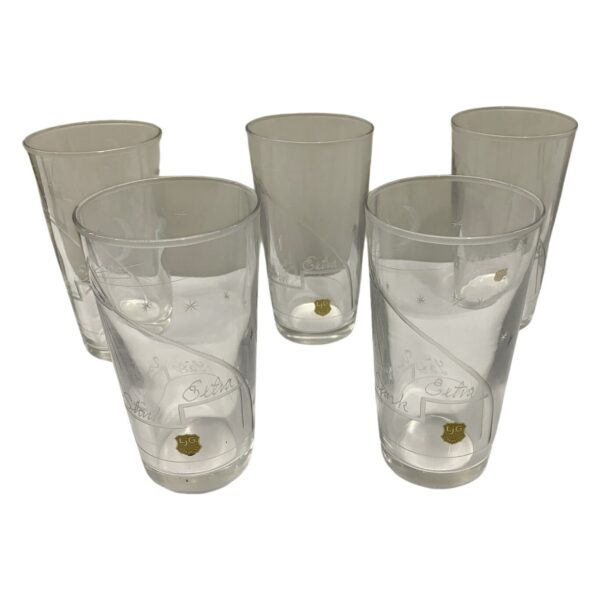 5 st Groggglas LjG Jönköping Lätt Vanlig Stark Extra Glas Graverade Retro
