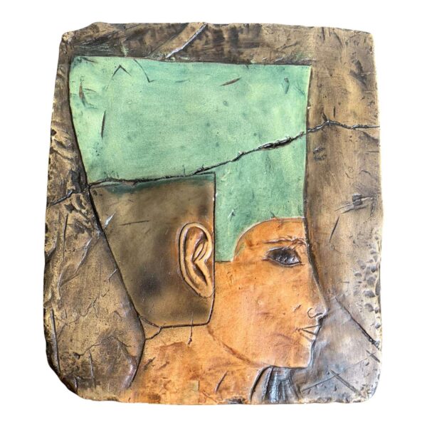 Tavla Drottning Nefertiti Motiv ca 32x36cm Keramik Vintage Retro