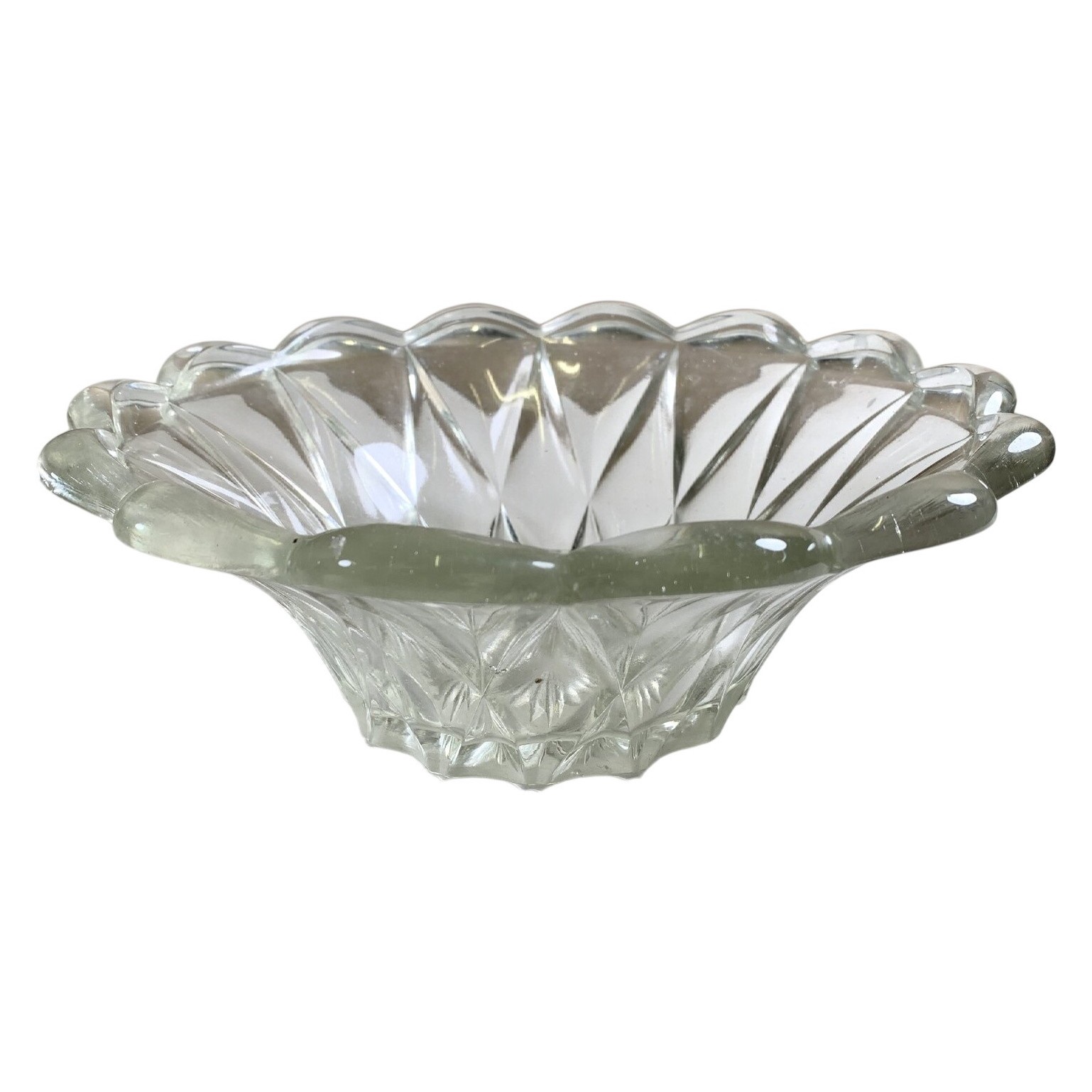 Glasskål Pressglas Rund Klar Stjärnmönster Skål Retro Inredning