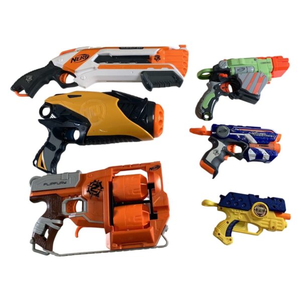 6 st Nerf Blaster Roundcut Flipfury Firestrike Proton X-Shot Leksaksvapen