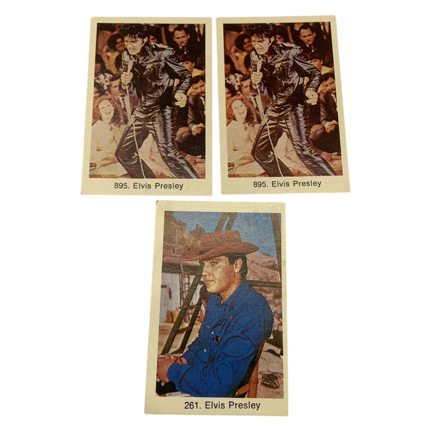 3 st Elvis Presley Samlarkort Vintage 895 261 Musik Film Retro Filmisar