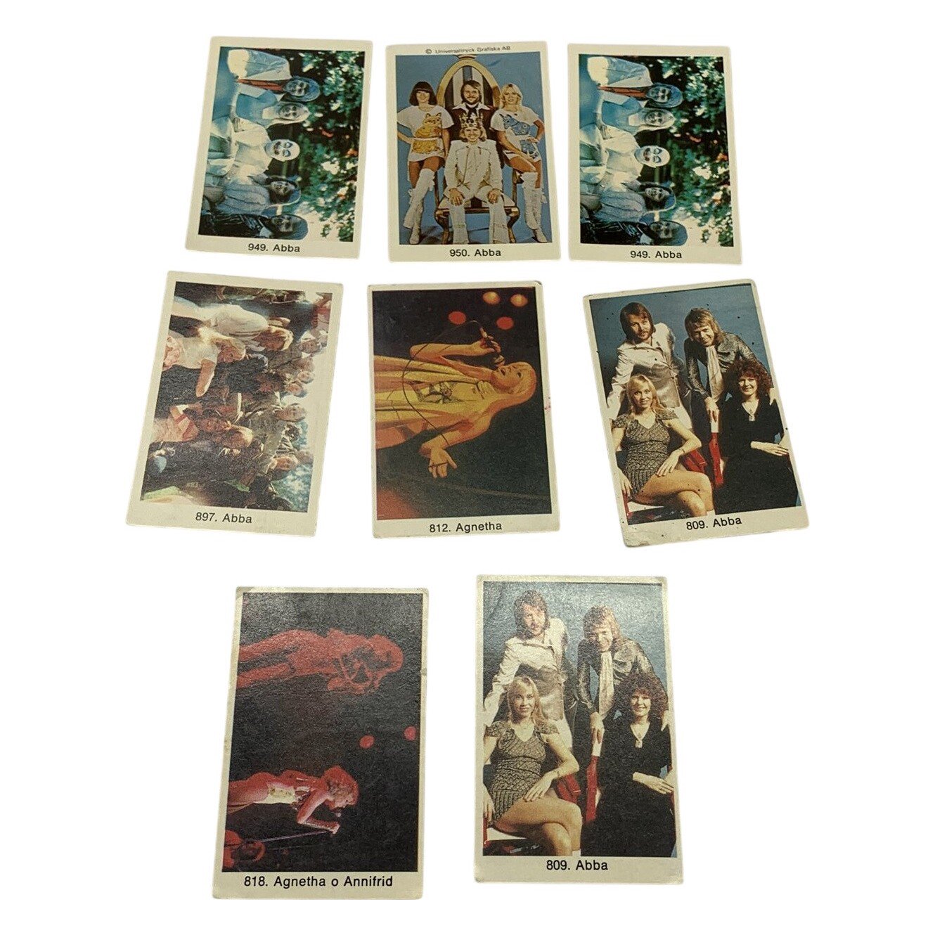 8 st Abba Samlarbilder Vintage Popmusik Agnetha Annifrid 70-tal Retro Filmisar