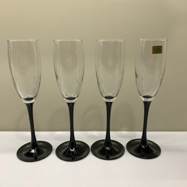 Luminarc Verrerie d'Arques Champagneglas 4st Svart Glas Vintage