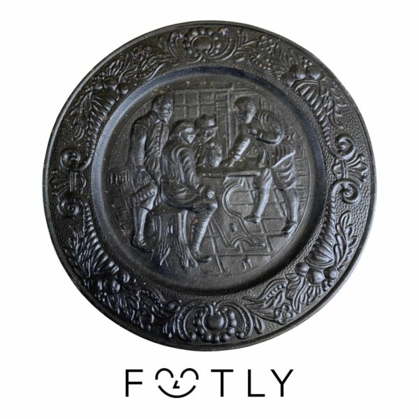 Väggrelief Tavla Krogscen Motiv Gjutjärn Relief Vintage