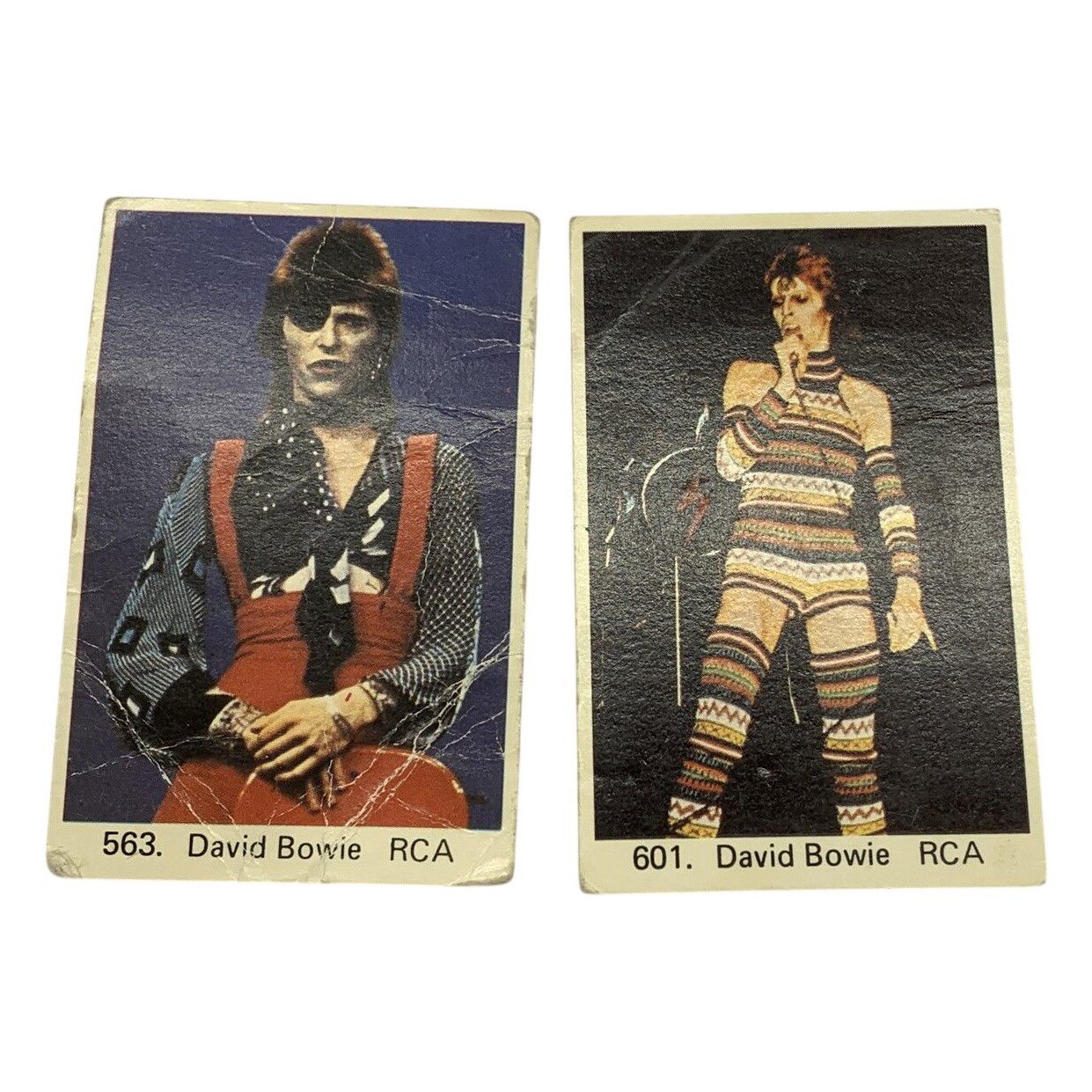 2 st David Bowie RCA Samlarkort Vintage Nr 563 601 Musik Pop Retro Filmisar