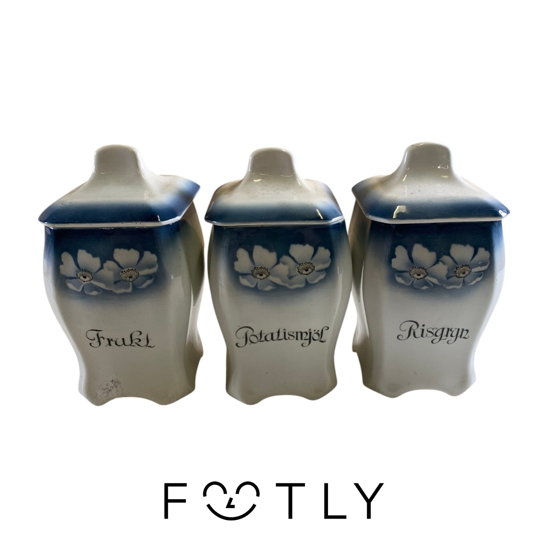 Gefle Kryddburkar 3st 20cm Frukt Potatismjöl Risgryn Vintage