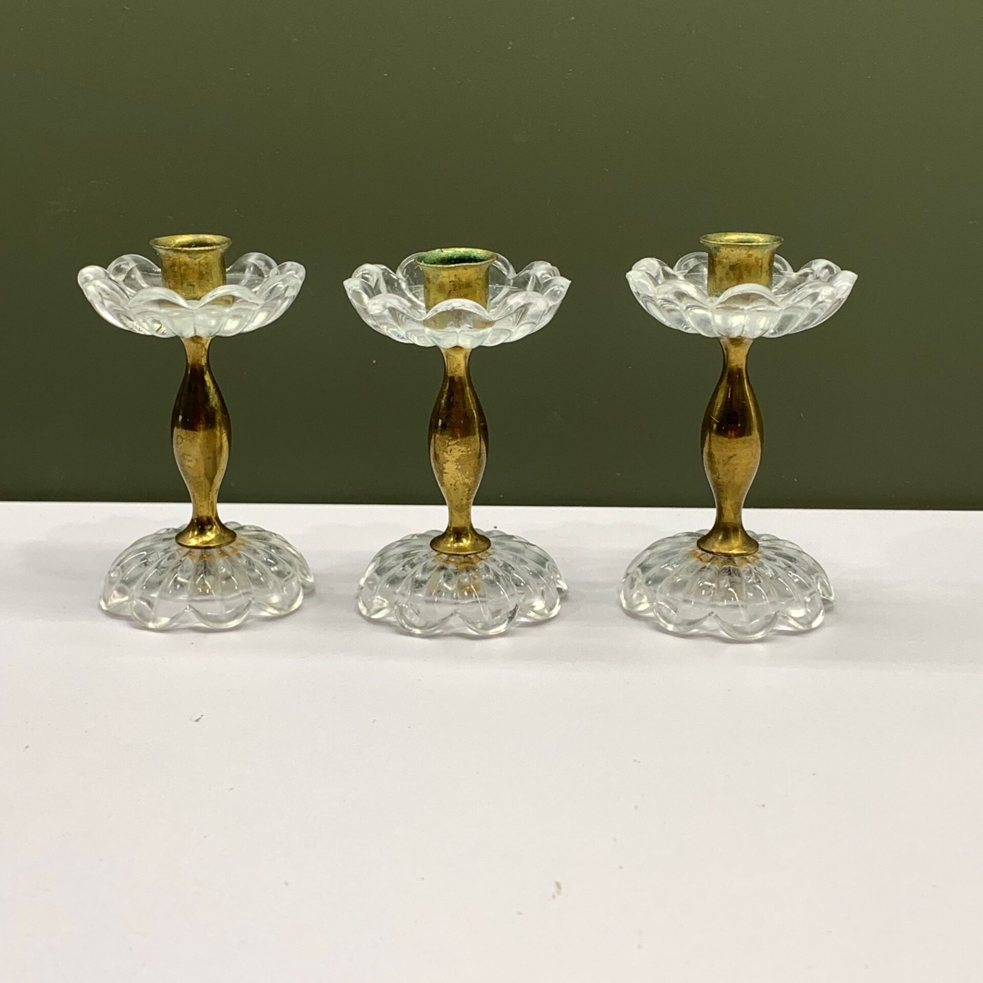Ljusstakar Små 3st Mässing Glas 8cm Mini