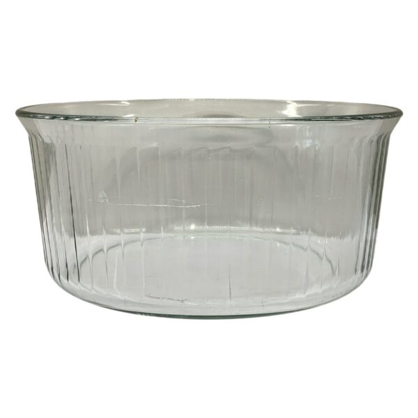 Pyrex Ugnsform 21cm Glas Rund Ribbad Transparent Frankrike France