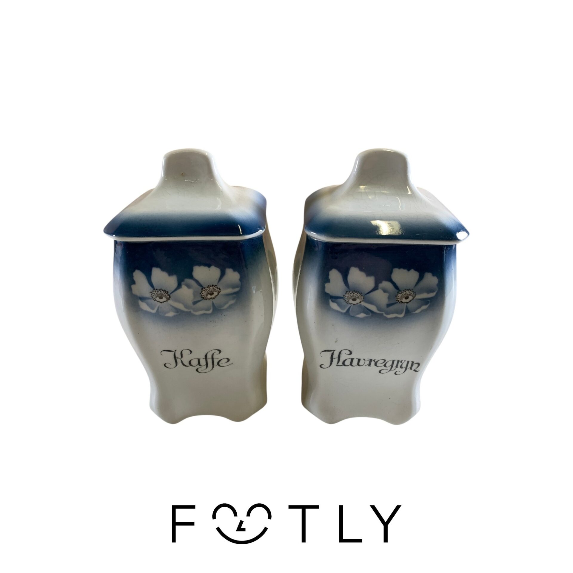 Gefle Kryddburkar 2st 20cm Kaffe Havregryn Vintage