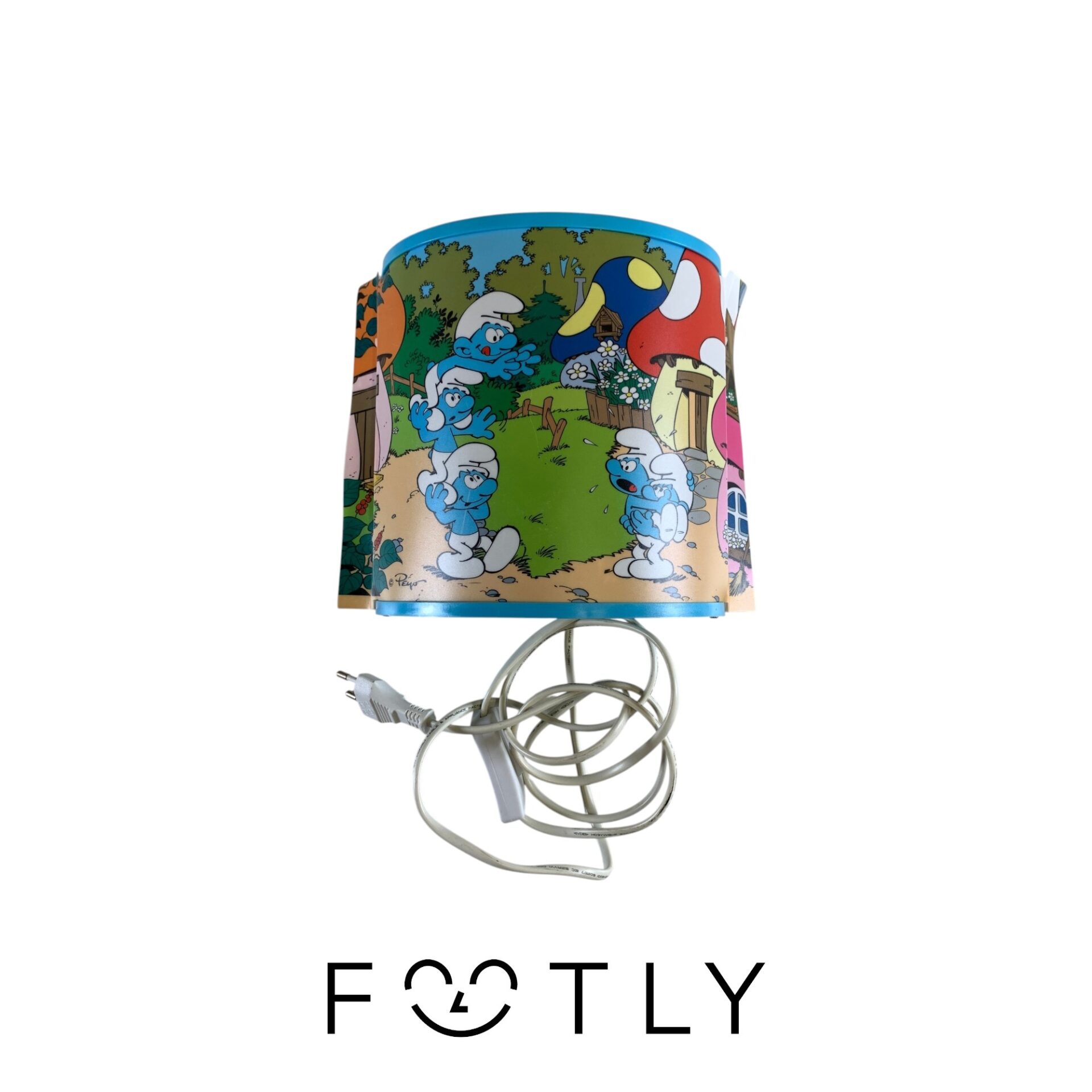Smurfarna Lampa Vägglamp Retro Vintage Smurf Blå