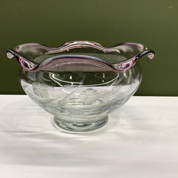 Lenox Skål Lila Etsade Blommor 18cm Glasskål
