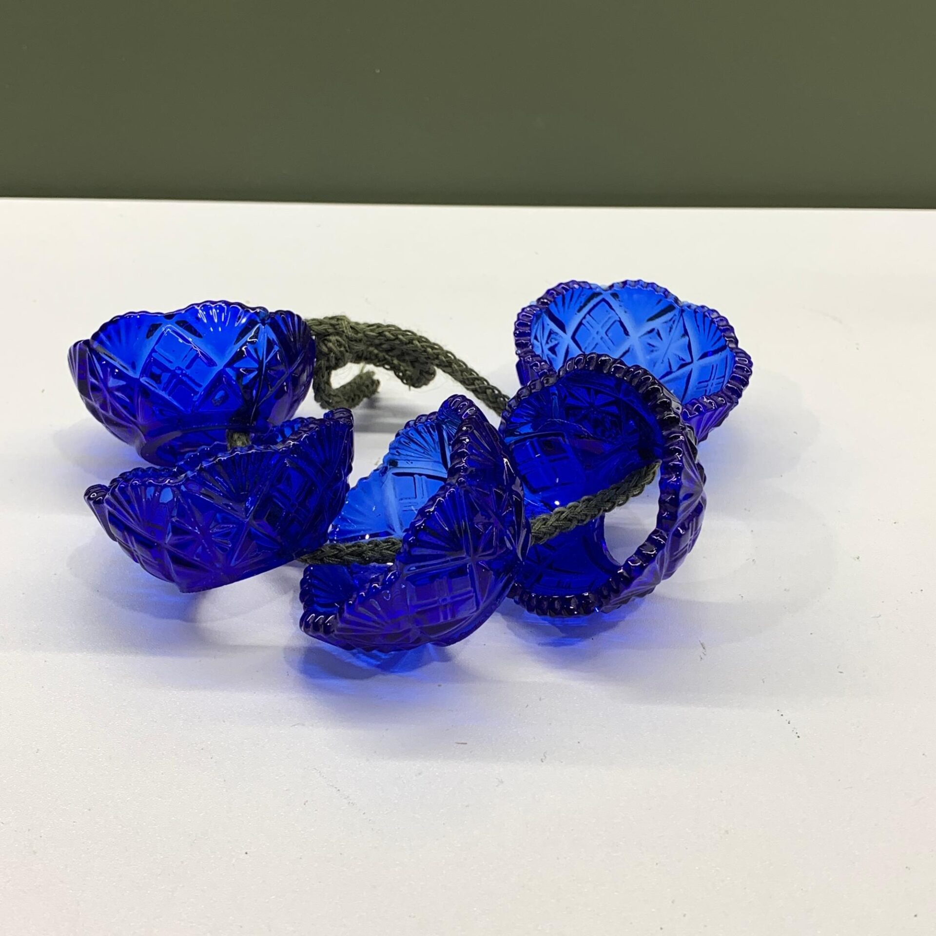 Ljusmanschetter Blå 5 st 5cm Glas Kronljus