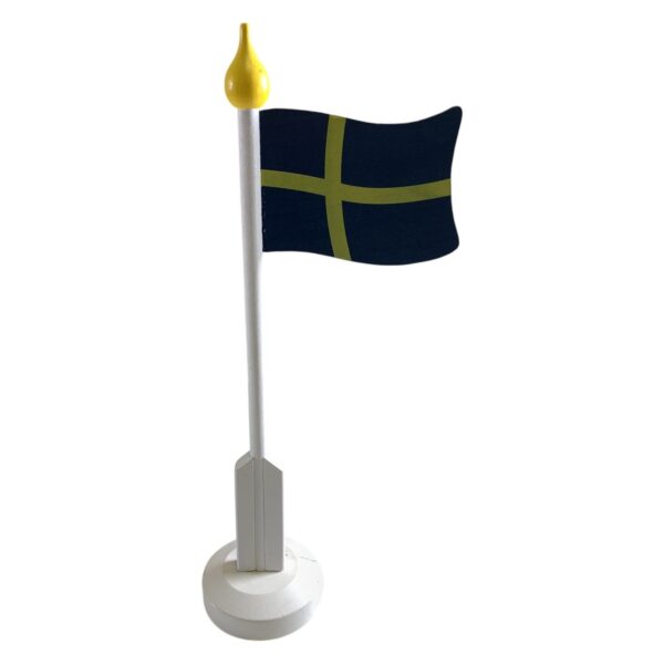 Bordsflagga Sverige Trä Gul Blå Skandinavisk Dekor Sverigeflagga Bord Retro