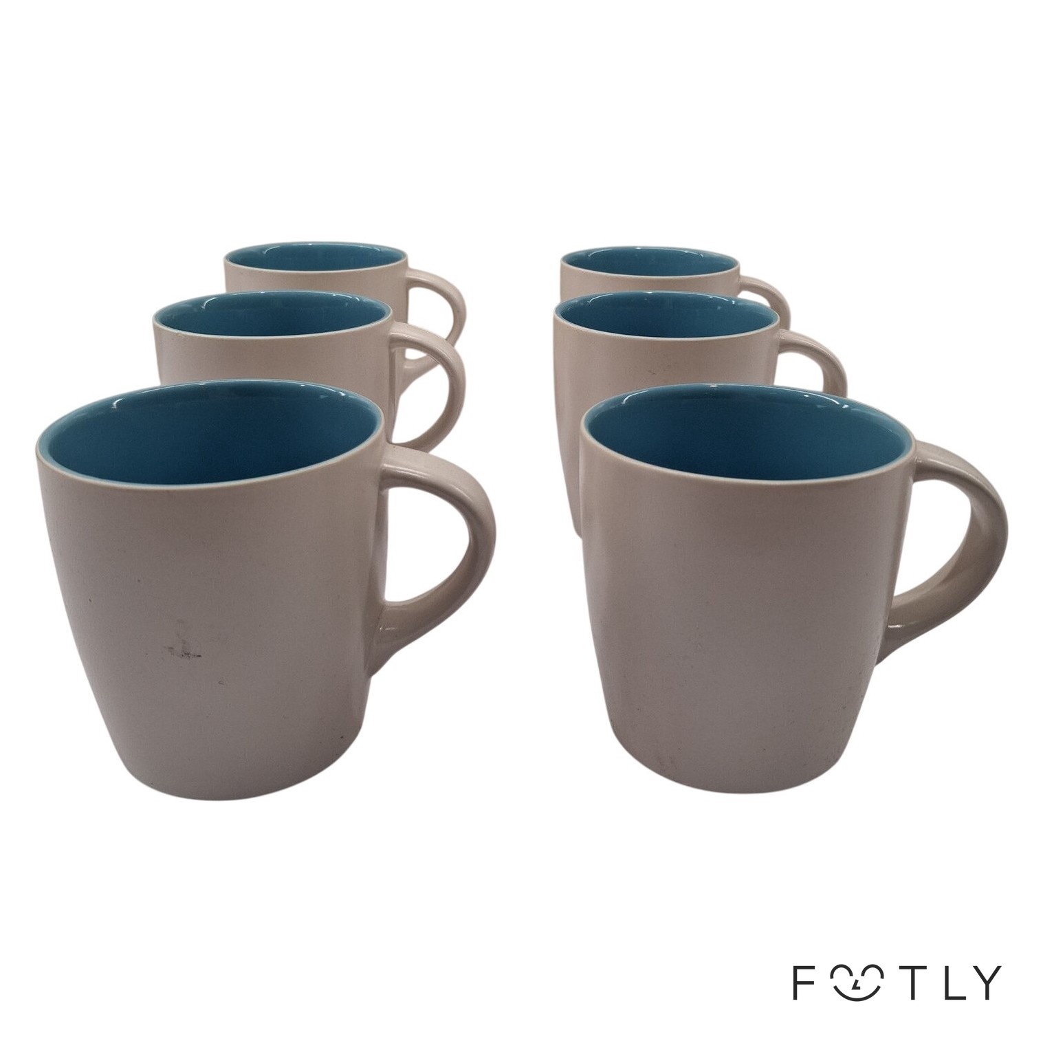 Sagaform 6 st Muggar Vit Blå Porslin Kopp Kaffemugg Te Skandinavisk Design