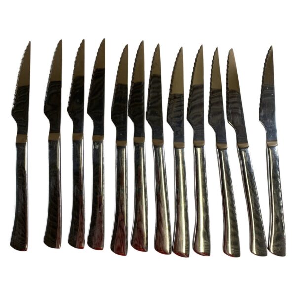 Nordkök 12 st Steakknivar Rostfritt Stål Tandad Kant Kök Bestick Kniv Knivar