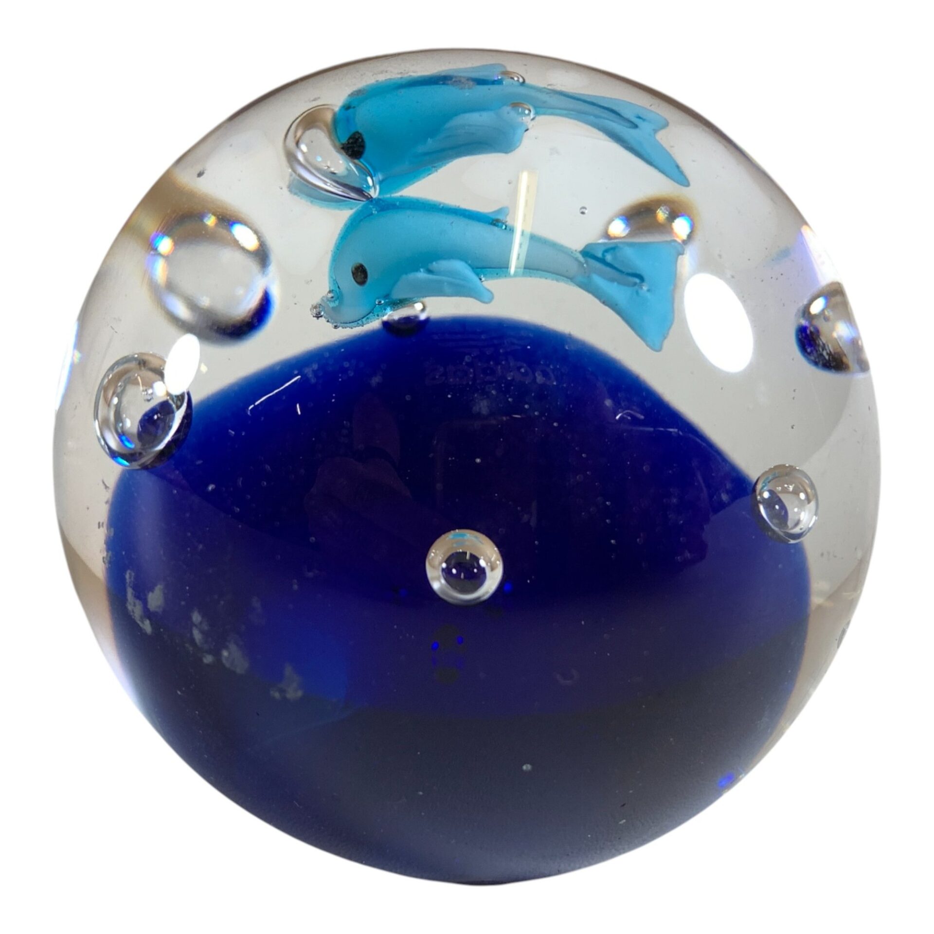 Pappersvikt Brevpress Glas Glaskonst Delfiner Design