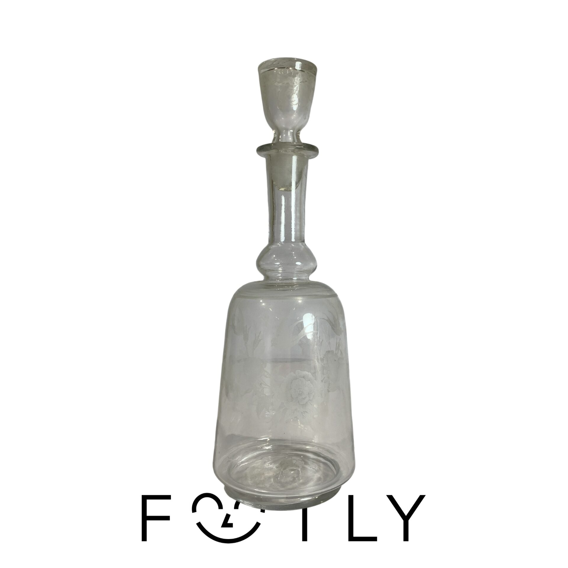 Karaff Glas Propp Vintage Blomma Fågel