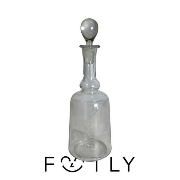 Karaff Fågel Blomma Glas Vintage
