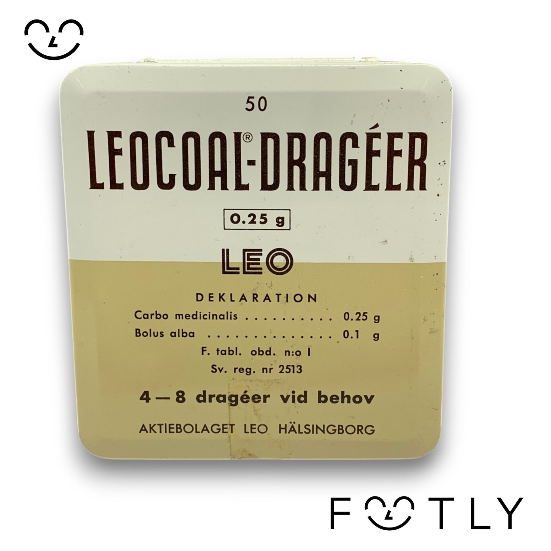 Leocoal-Dragéer Leo Plåtask Plåtburk Vintage Aktiebolaget Leo
