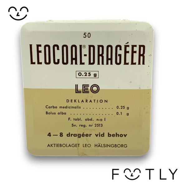 Leocoal-Dragéer Leo Plåtask Plåtburk Vintage Aktiebolaget Leo