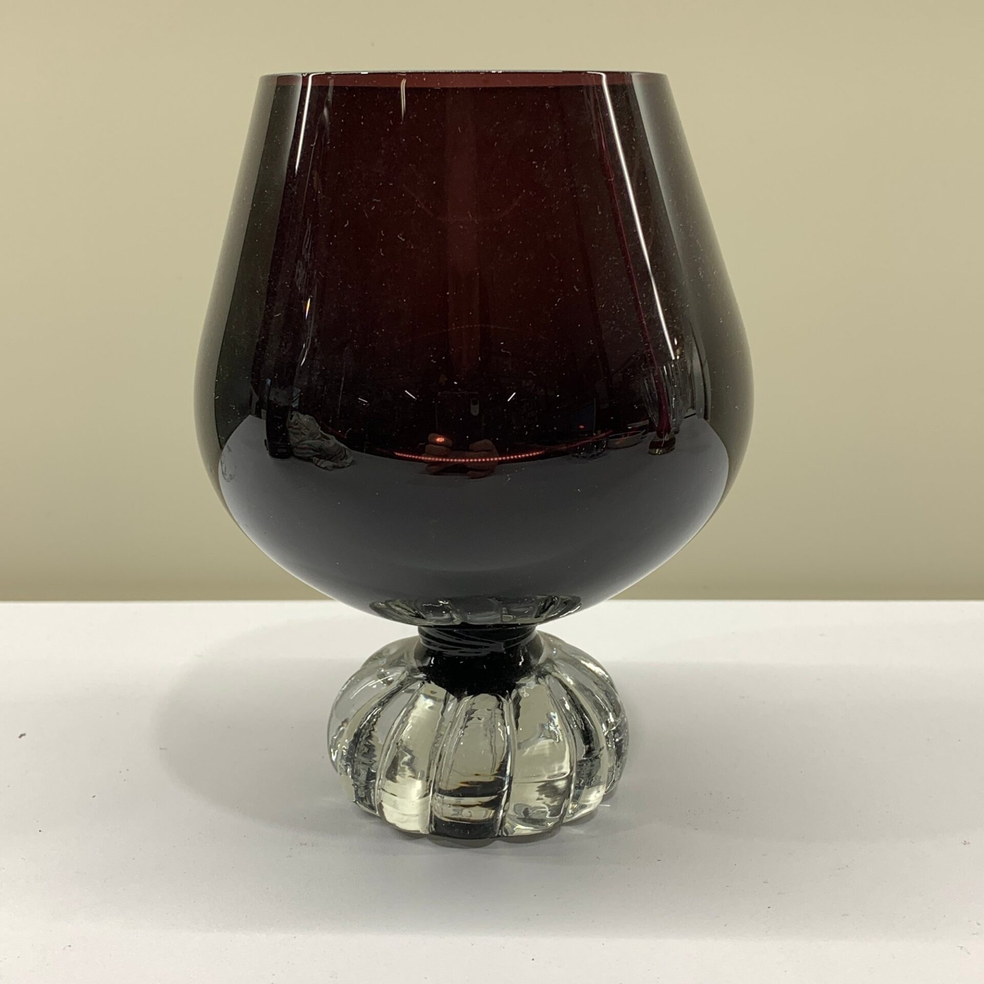 Åseda Glasbruk Glas Lila 14cm Vintage