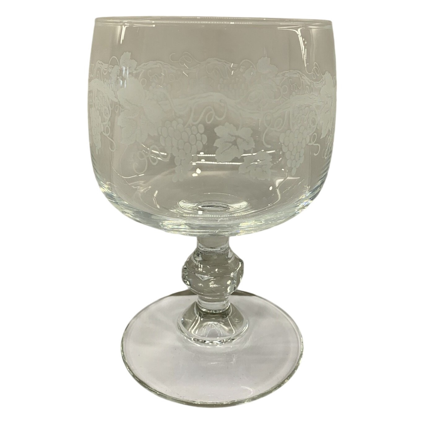 Luminarc France Glas Pokal Druvmönster Graverat Klarglas Bägare Vin Retro Design