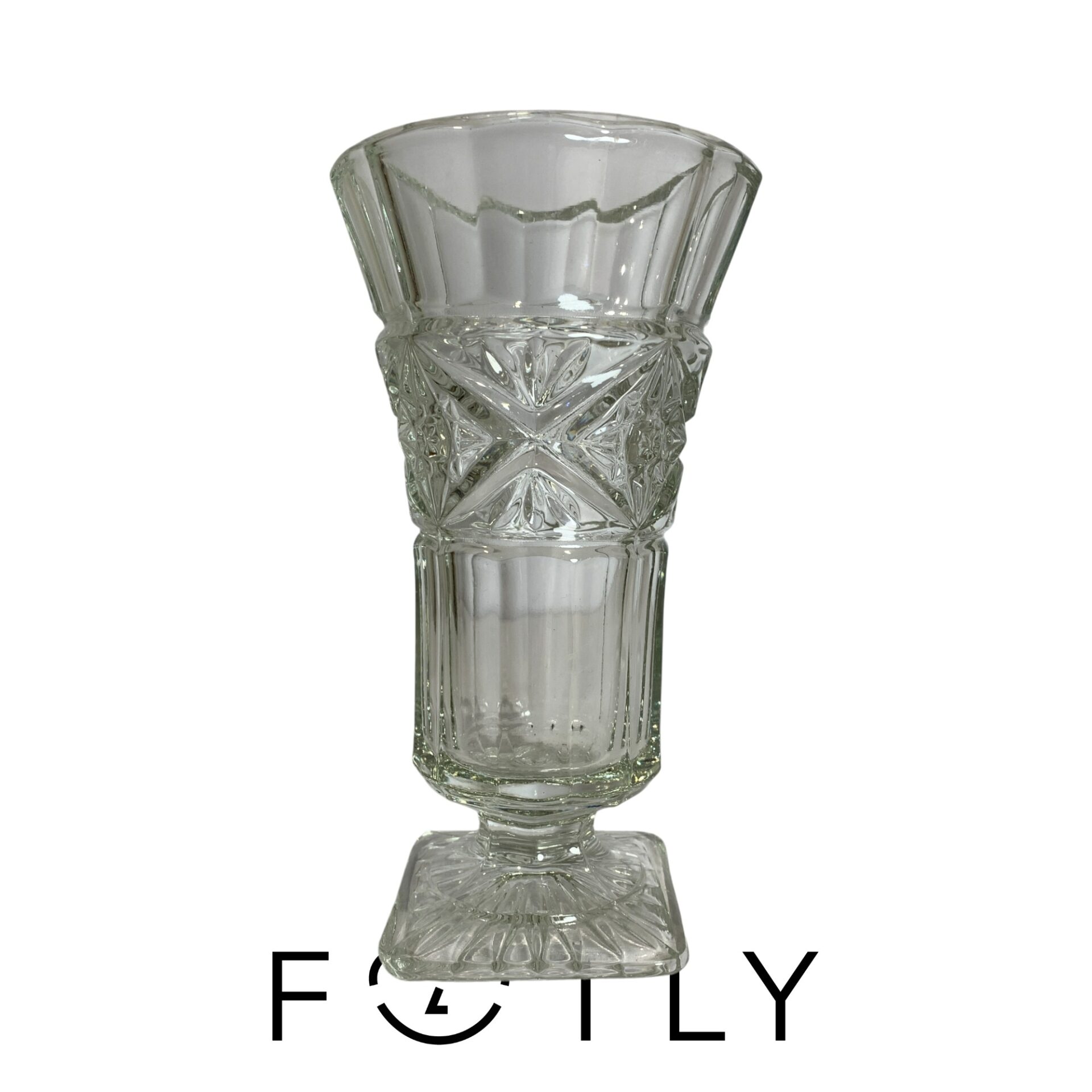 Vas på fot Pressglas Glas 20cm