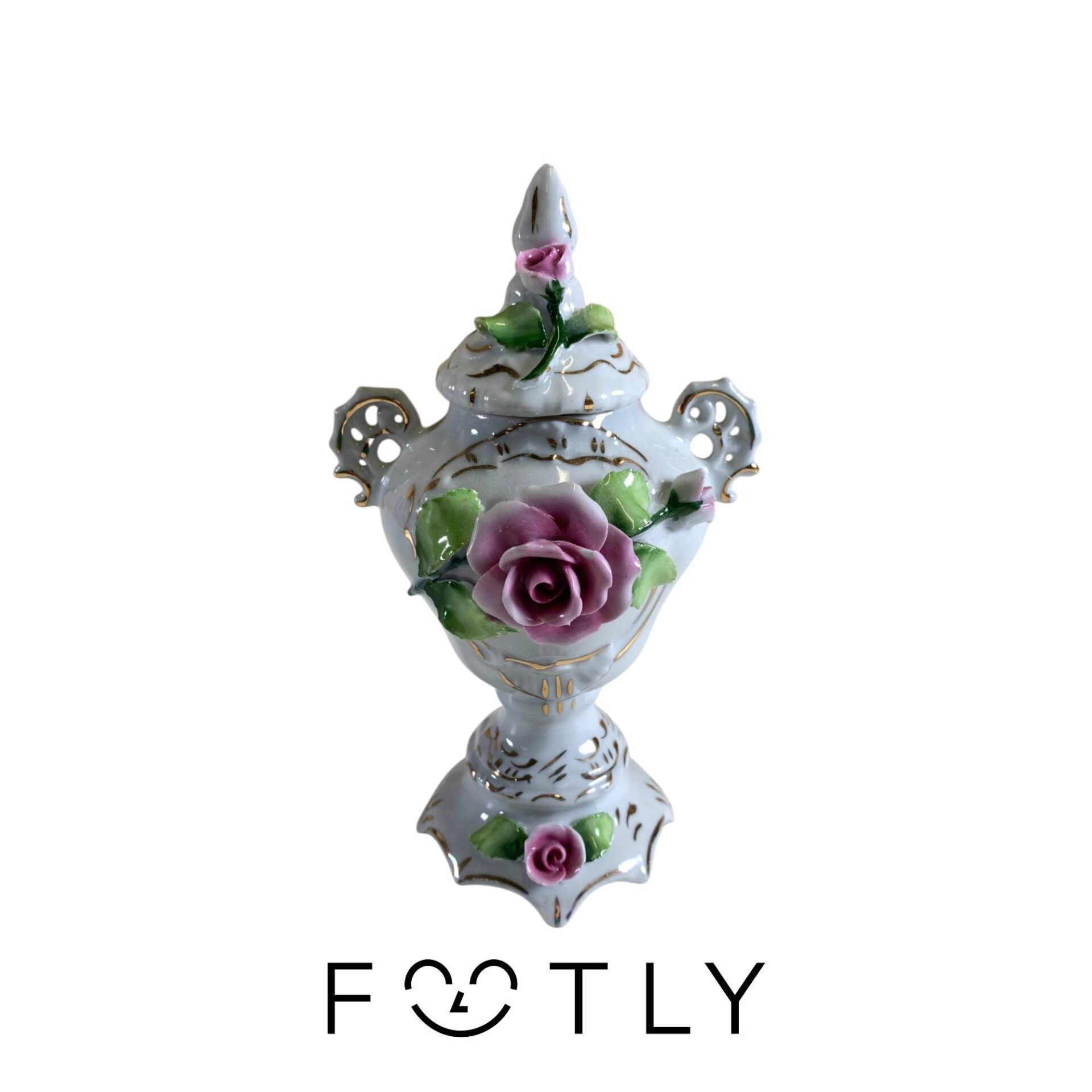 OK & Co Urna med Lock Vintage Design Porslin
