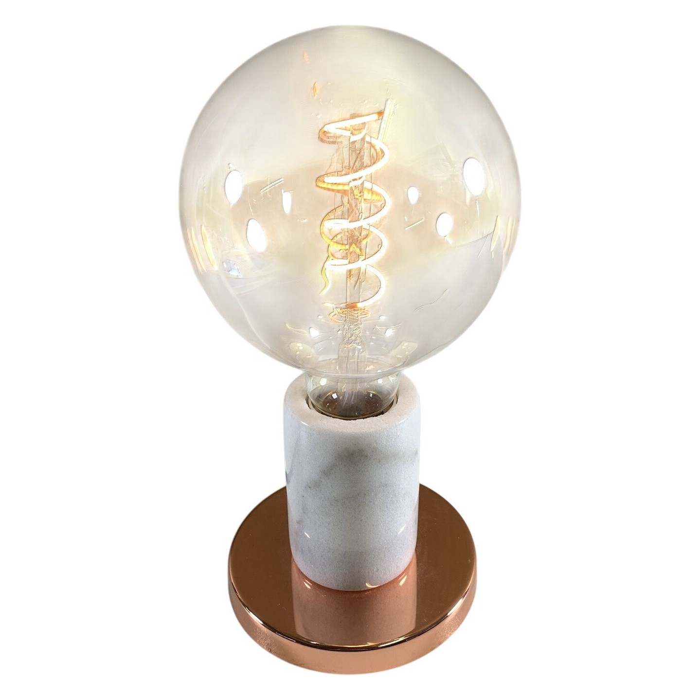 JUUS Bordslampa E27 60W Koppar Vit Marmorfot Industriell Design