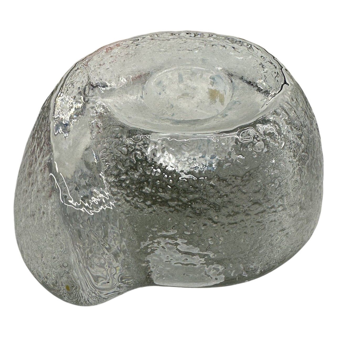 Orrefors Ljusstake Glas Bubblig Struktur Klar Modern Dekor