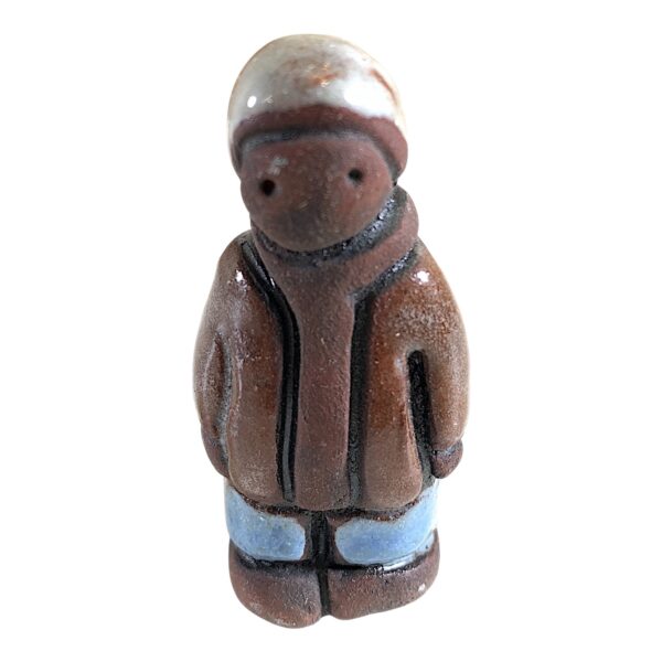 Pia Hesselmark Campbell Miniatyr Figurin Pojke Antik Signerad Pia H-K